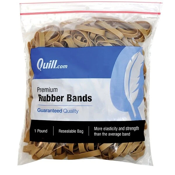 Quill Brand® Premium Rubber Band, #17, 2-3/4"L X 3/8"W, 1 Lb. Resealable Bag (790017) 3 Quill Brand® Premium Rubber Band, #17, 2-3/4"L X 3/8"W, 1 Lb. Resealable Bag (790017)