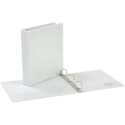 Quill Brand® Standard 1-1/2" 3 Ring View Binder, White (72215WE)