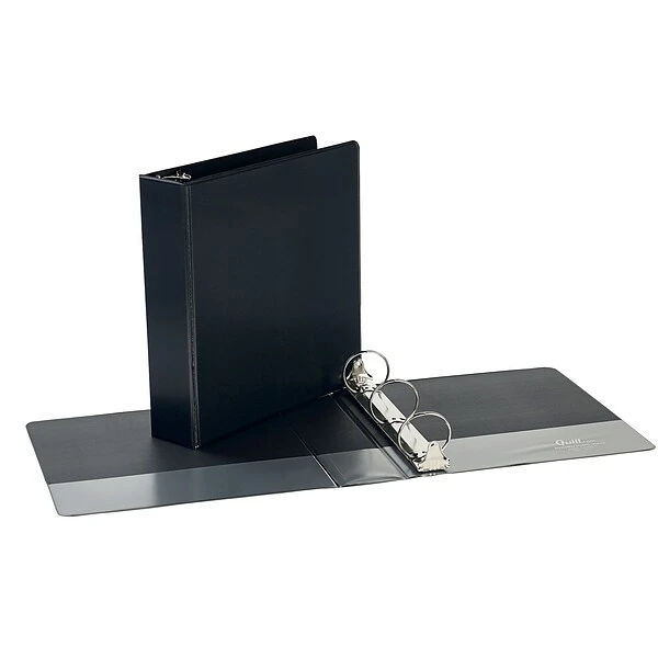 Quill Brand® Standard 2" 3 Ring View Binder, Black (7222BK) 3 Quill Brand® Standard 2" 3 Ring View Binder, Black (7222BK)