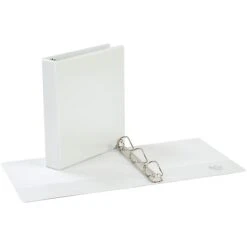 Quill Brand® Standard 1-1/2" 3 Ring View Binder With D-Rings, White (7321513)