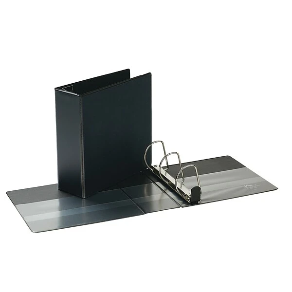 Quill Brand® Heavy Duty 4" 3 Ring View Binder, Easy Open D Rings, Black (74204BK) 3 Quill Brand® Heavy Duty 4" 3 Ring View Binder, Easy Open D Rings, Black (74204BK)
