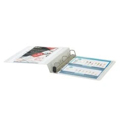 Quill Brand® Heavy Duty 1-1/2" 3 Ring View Binder, Easy Open D Rings, White (74215WE) -Office Essentials Shop s1114203 s7