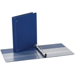 Quill Brand® Heavy Duty 1-1/2" 3 Ring Non View Binder, Easy Open D Rings, Blue (780302)