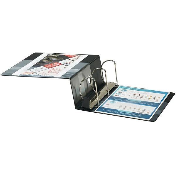 Quill Brand® Heavy Duty 5" 3 Ring Non View Binder, Easy Open D Rings, Black (780601) 3 Quill Brand® Heavy Duty 5" 3 Ring Non View Binder, Easy Open D Rings, Black (780601)