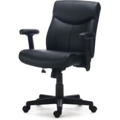 Quill Brand® Traymore Luxura Managers Chair, Black -Office Essentials Shop s1126202 s7