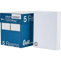Quill Brand® 8.5" X 11" Multipurpose Copy Paper, 20 Lbs., 94 Brightness, 500 Sheets/Ream, 5 Reams/Carton (520555) -Office Essentials Shop s1161825 s7