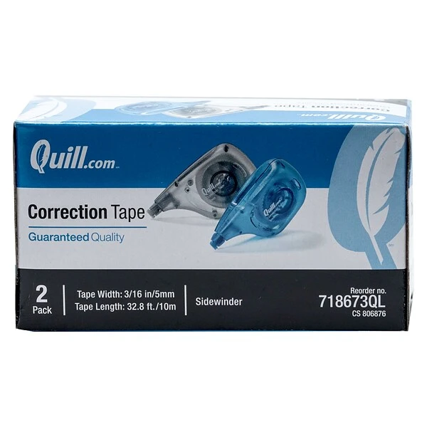 Quill Brand® White Out Sidewinder Correction Tape, 2/Pk (52039-QL) 3 Quill Brand® White Out Sidewinder Correction Tape, 2/Pk (52039-QL)
