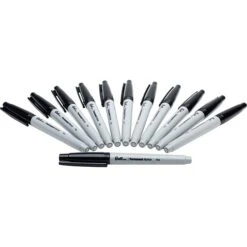 Quill Brand® Permanent Markers, Fine Tip, Black, 12/Pack (787901)