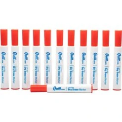 Quill Brand® Dry Erase Markers, Chisel Tip, Red, 12/Pack (787137) -Office Essentials Shop s1192295 s7
