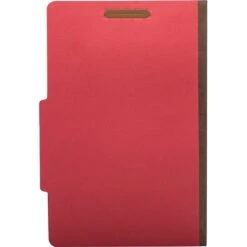 Quill Brand® 2/5-Cut Tab Pressboard Classification File Folders, 2-Partitions, 6-Fasteners, Legal, Red, 15/Box (739030) -Office Essentials Shop s1192303 s7