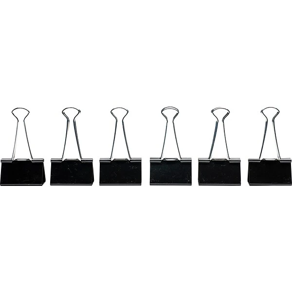 Quill Brand® Large Binder Clips, 1" Capacity, Black, 12/Box (721000-QCC) 4 Quill Brand® Large Binder Clips, 1" Capacity, Black, 12/Box (721000-QCC) - Image 2