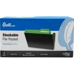 Quill Brand® Single Pocket Plastic Letter Size Wall File, Black (737302)