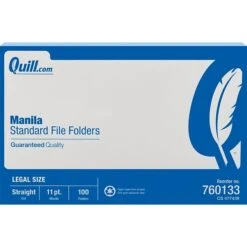 Quill Brand® File Folders, Straight Cut, Legal Size, Manila, 100/Box (760133) -Office Essentials Shop s1196991 s7