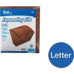 Quill Brand® Heavy-Duty Reinforced Expanding File, A-Z Index, 21 Pockets, Letter Size, Brown (723310)