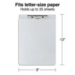 Quill Brand® Aluminum Storage Clipboard, Letter, Silver, 12-3/4" X 9-1/4" X 1-1/8", 1/Pk