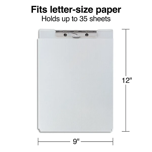 Quill Brand® Aluminum Storage Clipboard, Letter, Silver, 12-3/4" X 9-1/4" X 1-1/8", 1/Pk 3 Quill Brand® Aluminum Storage Clipboard, Letter, Silver, 12-3/4" X 9-1/4" X 1-1/8", 1/Pk