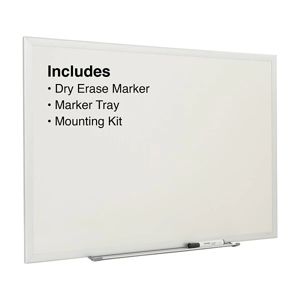 Quill Brand® Standard Durable Melamine Dry-Erase Whiteboard, Aluminum Frame, 3' X 2' (28339-CC) 3 Quill Brand® Standard Durable Melamine Dry-Erase Whiteboard, Aluminum Frame, 3' X 2' (28339-CC)