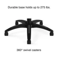 Quill Brand® Corvair Mesh Back Luxura Faux Leather Computer And Desk Chair, Black (23097) -Office Essentials Shop s1220681 s7