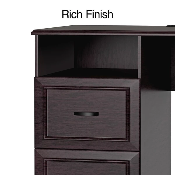 Quill Brand® Kendall Park L-Desk, Cherry (52493) 4 Quill Brand® Kendall Park L-Desk, Cherry (52493) - Image 2
