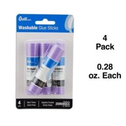 Quill Brand Washable Glue Sticks, 0.28 Oz., Purple, 4/Pack (25959-QCC) -Office Essentials Shop s1223723 s7