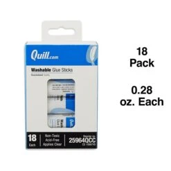 Quill Brand Washable Glue Sticks, 0.28 Oz., White, 18/Pack (25964-QCC) -Office Essentials Shop s1223729 s7