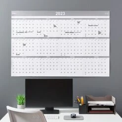 2023 Quill Brand® 32" X 48" Monthly Dry Erase Wall Calendar W/Marker, Reversible, Gray (5216723QCC) -Office Essentials Shop s1225423 s7