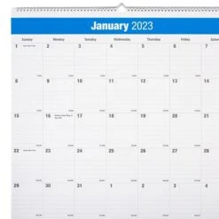 2023 Quill Brand® 30" X 20" Vertical Wall Calendar, Blue (5216523QCC)
