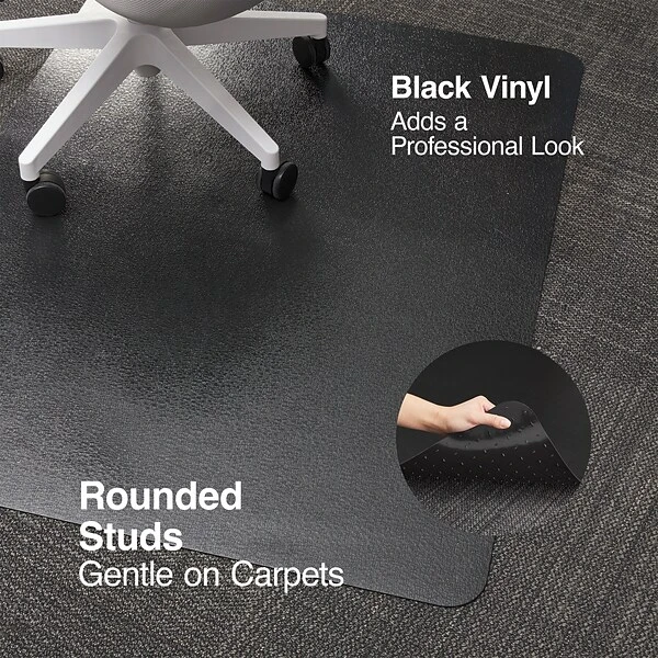 Quill Brand® 36" X 48" Low-Pile Chair Mat, Black, No Lip (26991) 4 Quill Brand® 36" X 48" Low-Pile Chair Mat, Black, No Lip (26991) - Image 2