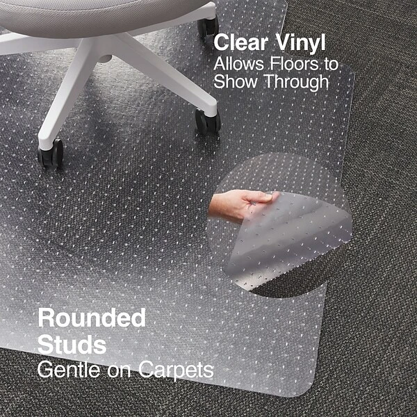 Quill® Brand PVC Chairmat, For Flat Pile Carpets, No Lip, Rectangular, 36" X 48" 4 Quill® Brand PVC Chairmat, For Flat Pile Carpets, No Lip, Rectangular, 36" X 48" - Image 2