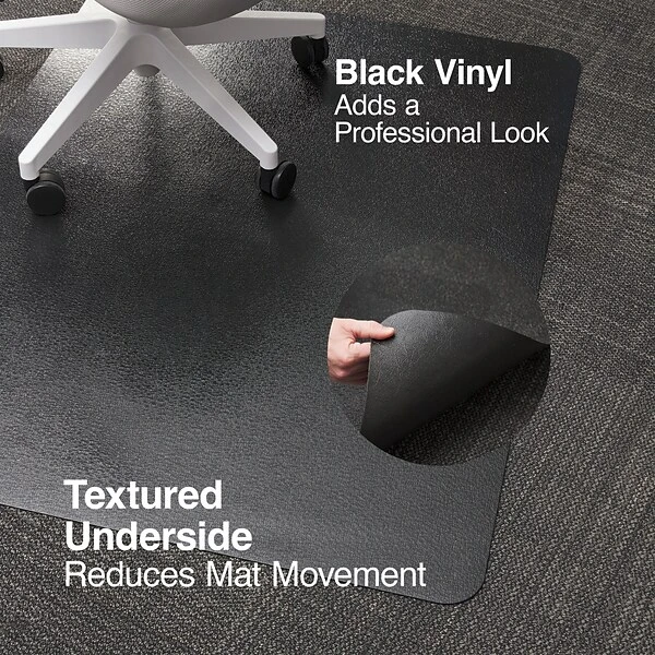 Quill Brand® 36" X 48" Hard Floor Chair Mat, Black (26990) 4 Quill Brand® 36" X 48" Hard Floor Chair Mat, Black (26990) - Image 2