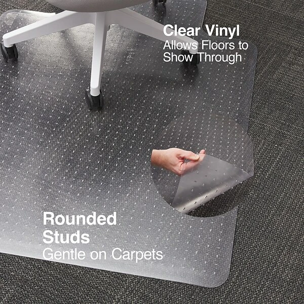 Quill Brand® PlushMat Carpet Chair Mat, 36" X 48'', Crystal Clear (20238-CC) 4 Quill Brand® PlushMat Carpet Chair Mat, 36" X 48'', Crystal Clear (20238-CC) - Image 2