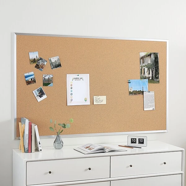 Quill Brand® Standard Durable Cork Bulletin Board, Aluminum Frame, 5'W X 3'H (28316-CC) 5 Quill Brand® Standard Durable Cork Bulletin Board, Aluminum Frame, 5'W X 3'H (28316-CC) - Image 3