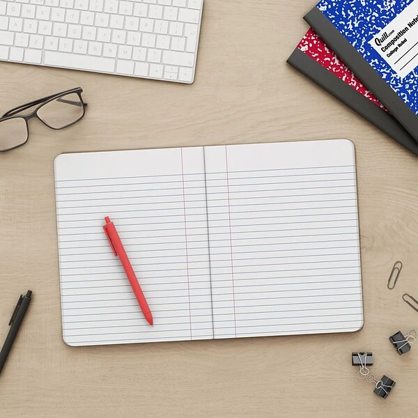 Quill Brand® Composition Notebook, 7.5" X 9.75", College Ruled, 80 Sheets, Black/White (TR55064) 6 Quill Brand® Composition Notebook, 7.5" X 9.75", College Ruled, 80 Sheets, Black/White (TR55064) - Image 4