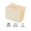 Quill Brand® Premium Manila File Folders, Assorted Tabs, 1/3-Cut Letter Size, Manila, 250/Box(744137) -Office Essentials Shop s1227705 s7
