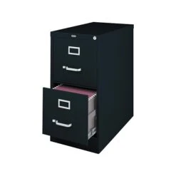 Quill Brand® 2-Drawer Vertical File Cabinet, Locking, Letter, Black, 25"D (25157D)