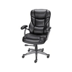 Quill Brand® Osgood High-Back Bonded Leather Manager Chair, Black (21076) -Office Essentials Shop sp41816827 s7