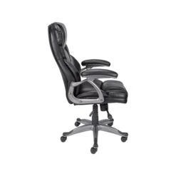 Quill Brand® Osgood High-Back Bonded Leather Manager Chair, Black (21076) -Office Essentials Shop sp41816830 s7