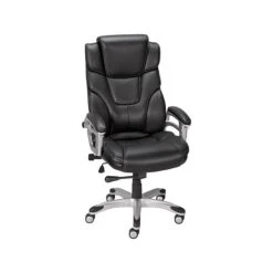 Quill Brand® Baird Bonded Leather Manager Chair, Black (23234)