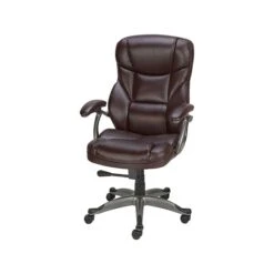Quill Brand® Osgood High-Back Bonded Leather Manager Chair, Brown (22298) -Office Essentials Shop sp41817325 s7