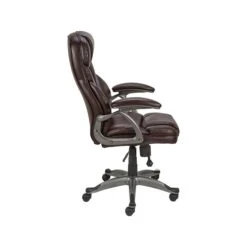 Quill Brand® Osgood High-Back Bonded Leather Manager Chair, Brown (22298) -Office Essentials Shop sp41817326 s7