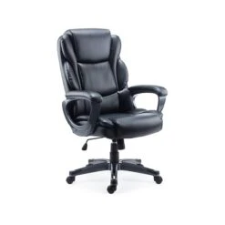 Quill Brand® Mcallum Bonded Leather Manager Chair, Black (51473)